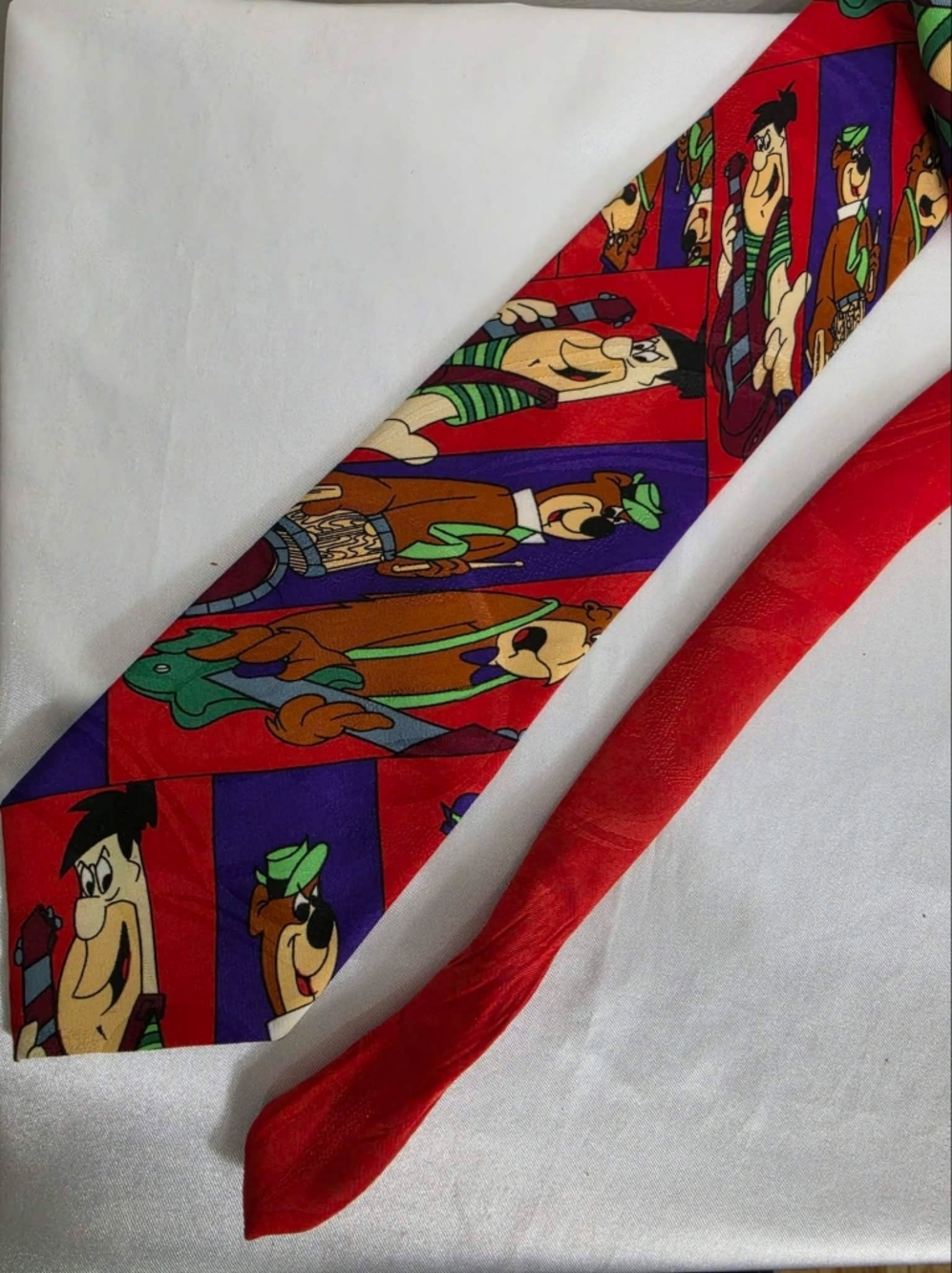 Novelty Red Cartoon Print Men's Tie